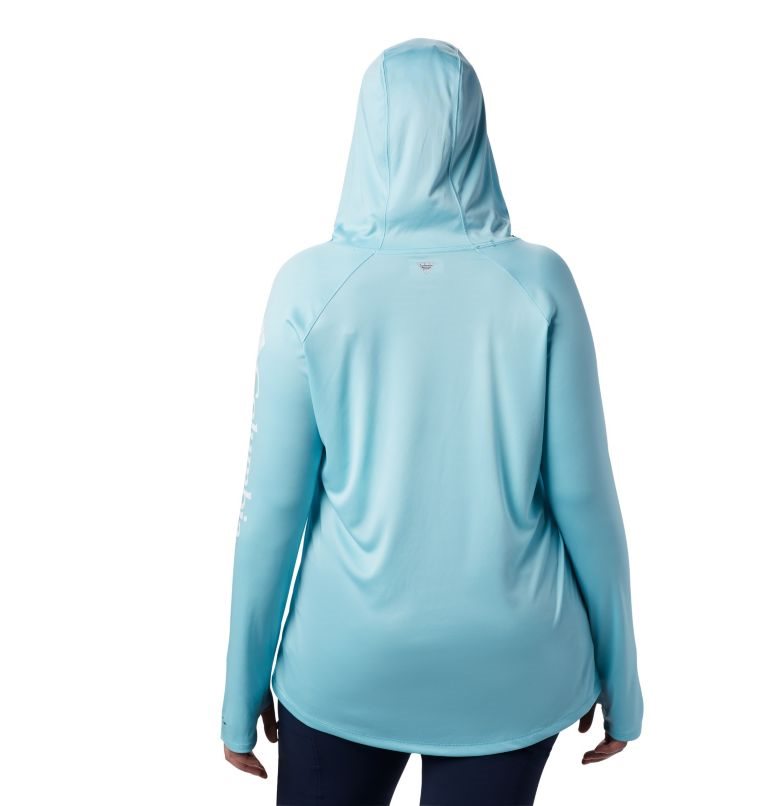 Women's Columbia PFG Tidal Tee Hoodie Blue | Plus Size CA-XC314